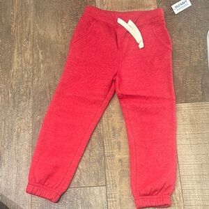 Old Navy Red Jogger Sweatpants Elastic Cuffs